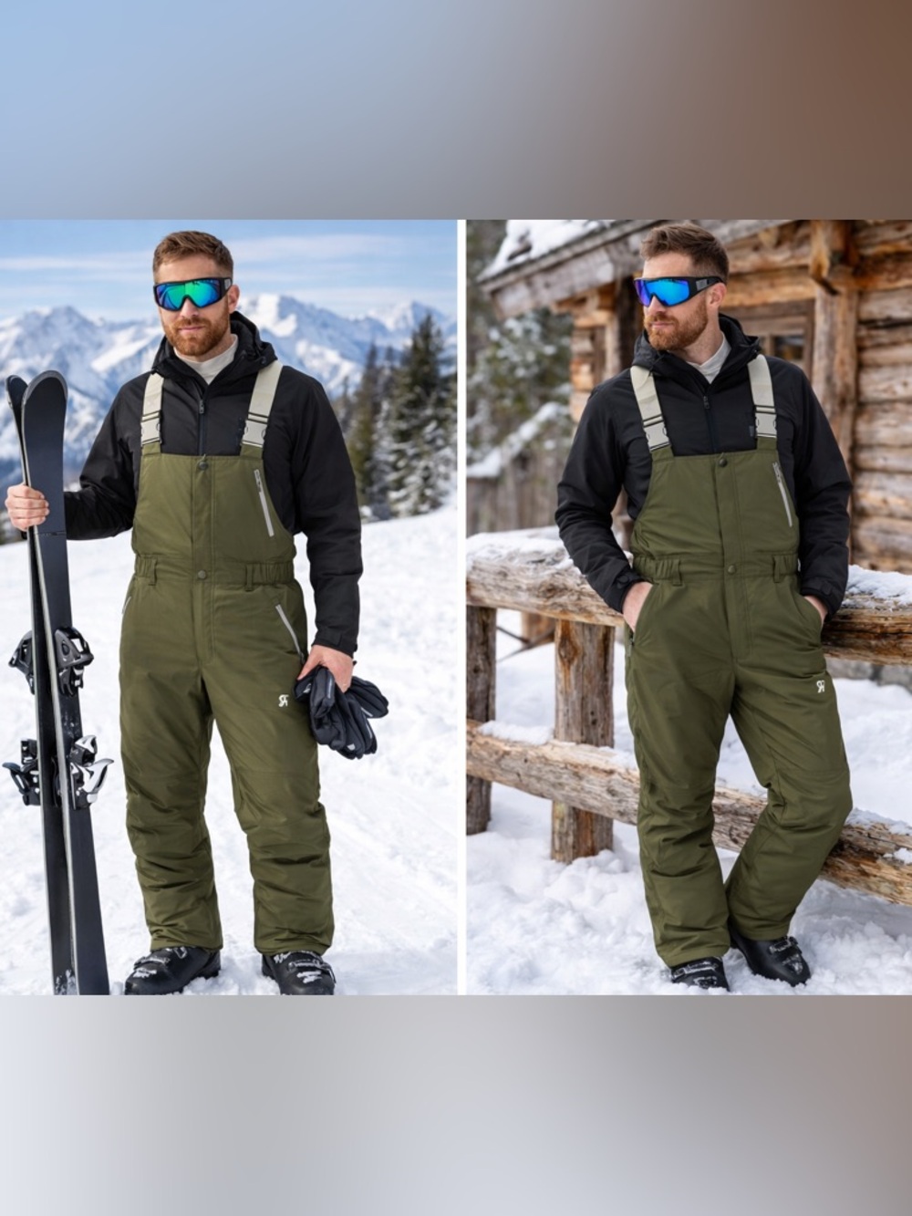 NWT Little Donkey Andy‎ Snow Pants Mens Small Olive Green Insulated Waterproof